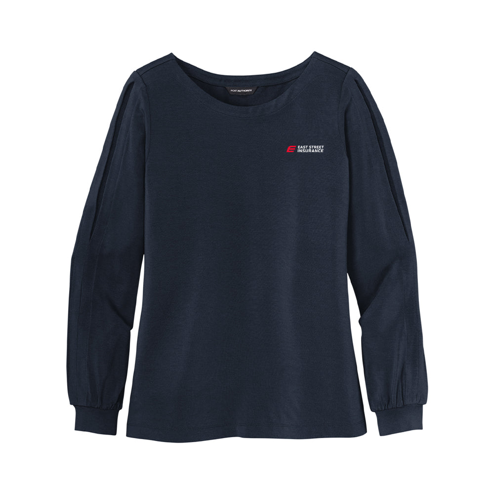 East Street - Port Authority Ladies Luxe Knit Jewel Neck Top