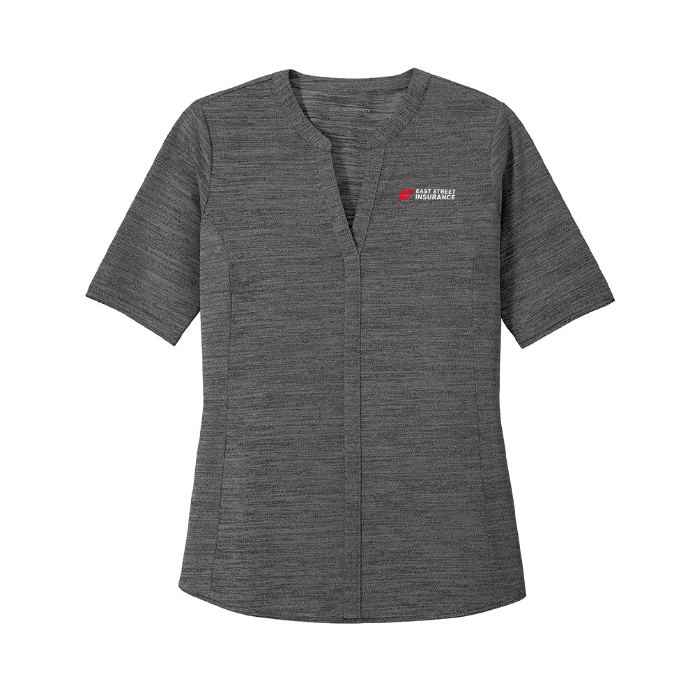 East Street - Port Authority Ladies Stretch Heather Open Neck Top