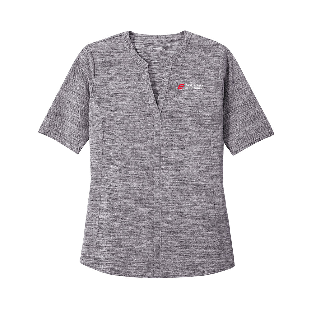 East Street - Port Authority Ladies Stretch Heather Open Neck Top