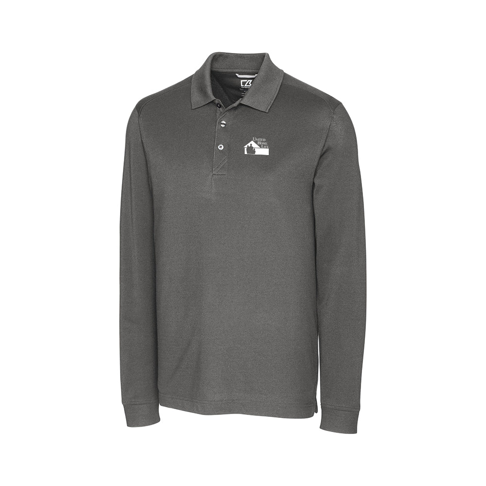 UHL - Cutter & Buck Advantage Tri-Blend Pique Mens Long Sleeve Polo Big & Tall