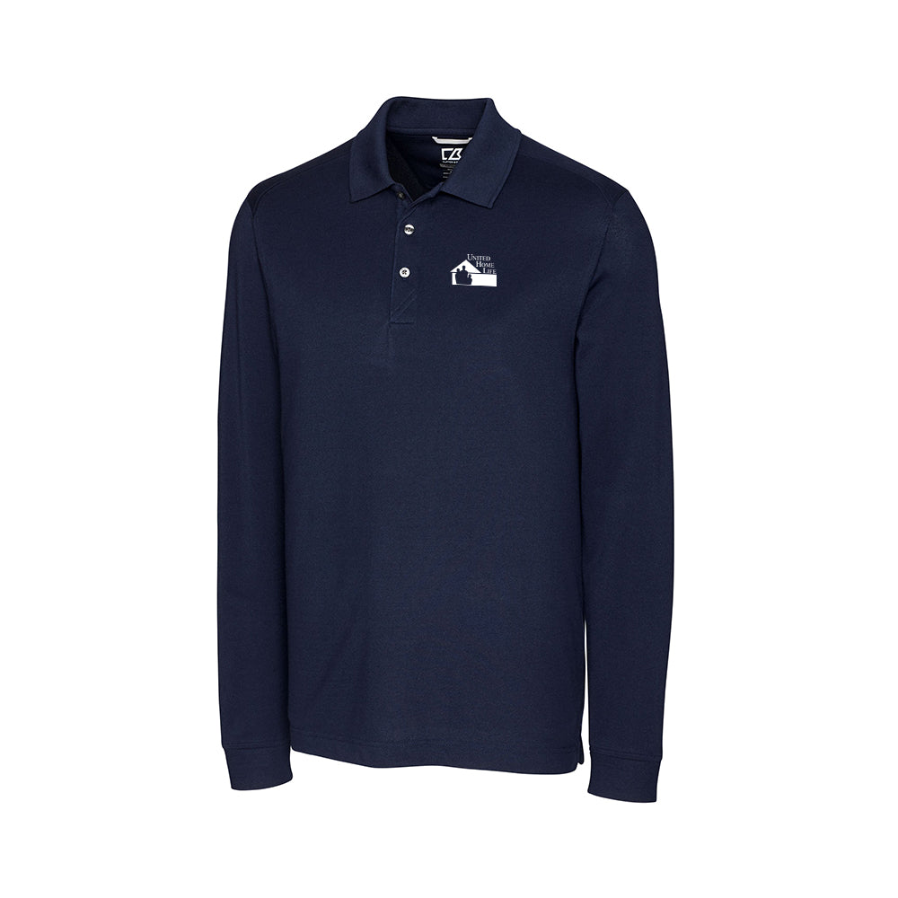 UHL - Cutter & Buck Advantage Tri-Blend Pique Mens Long Sleeve Polo Big & Tall