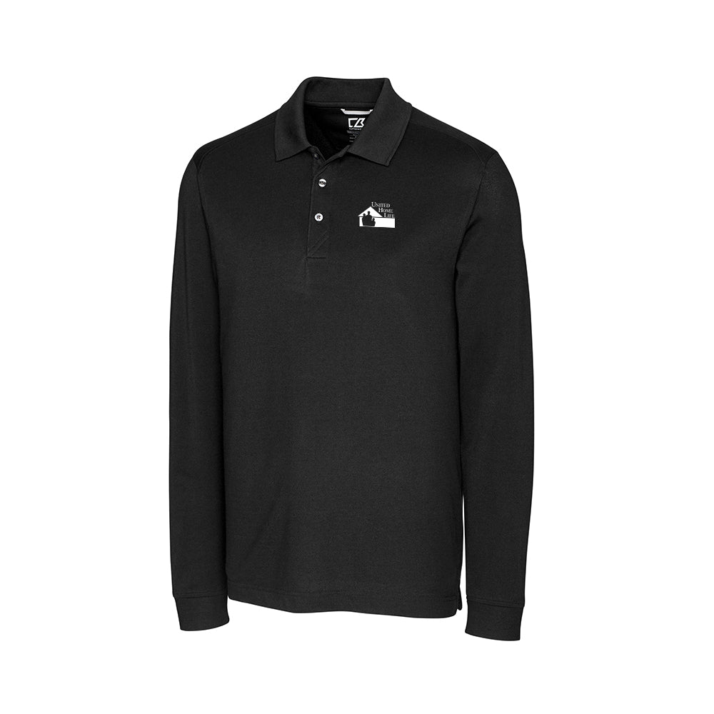 UHL - Cutter & Buck Advantage Tri-Blend Pique Mens Long Sleeve Polo Big & Tall