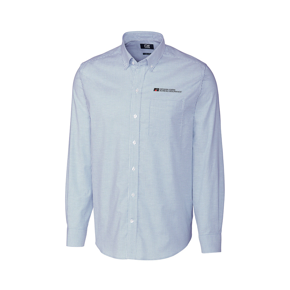 Tier 2 - Cutter & Buck Stretch Oxford Stripe Mens Long Sleeve Dress Shirt Big & Tall