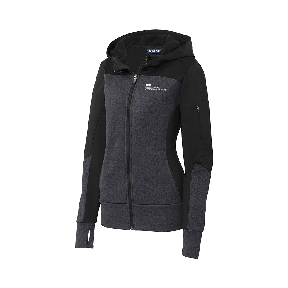 Tier 3 - Sport-Tek Ladies Tech Fleece Colorblock Full-Zip Hooded Jacket