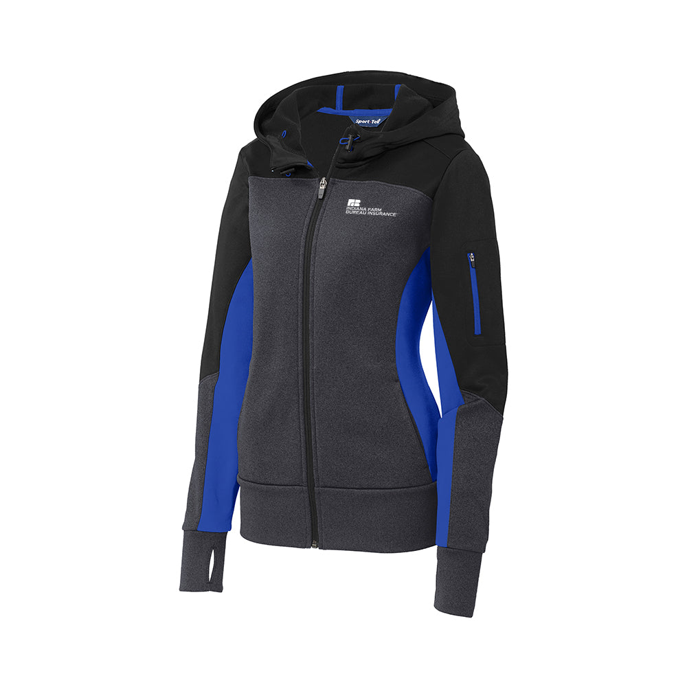 Tier 3 - Sport-Tek Ladies Tech Fleece Colorblock Full-Zip Hooded Jacket