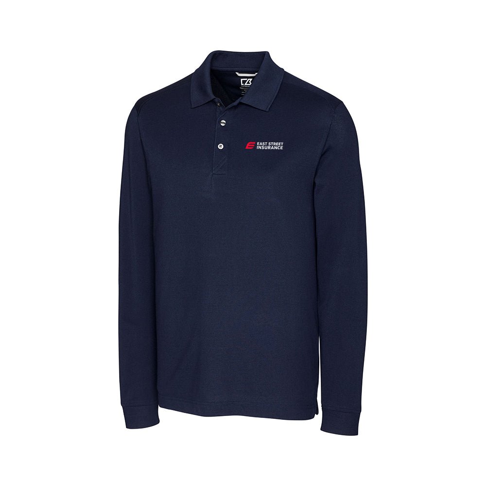 East Street - Cutter & Buck Advantage Tri-Blend Pique Mens Long Sleeve Polo Big & Tall