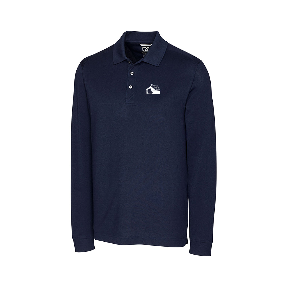 UHL - Cutter & Buck Advantage Tri-Blend Pique Mens Long Sleeve Polo