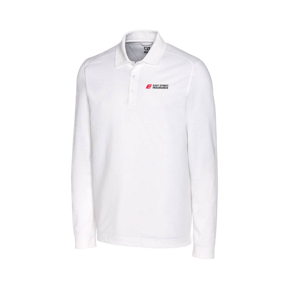 East Street - Cutter & Buck Advantage Tri-Blend Pique Mens Long Sleeve Polo Big & Tall