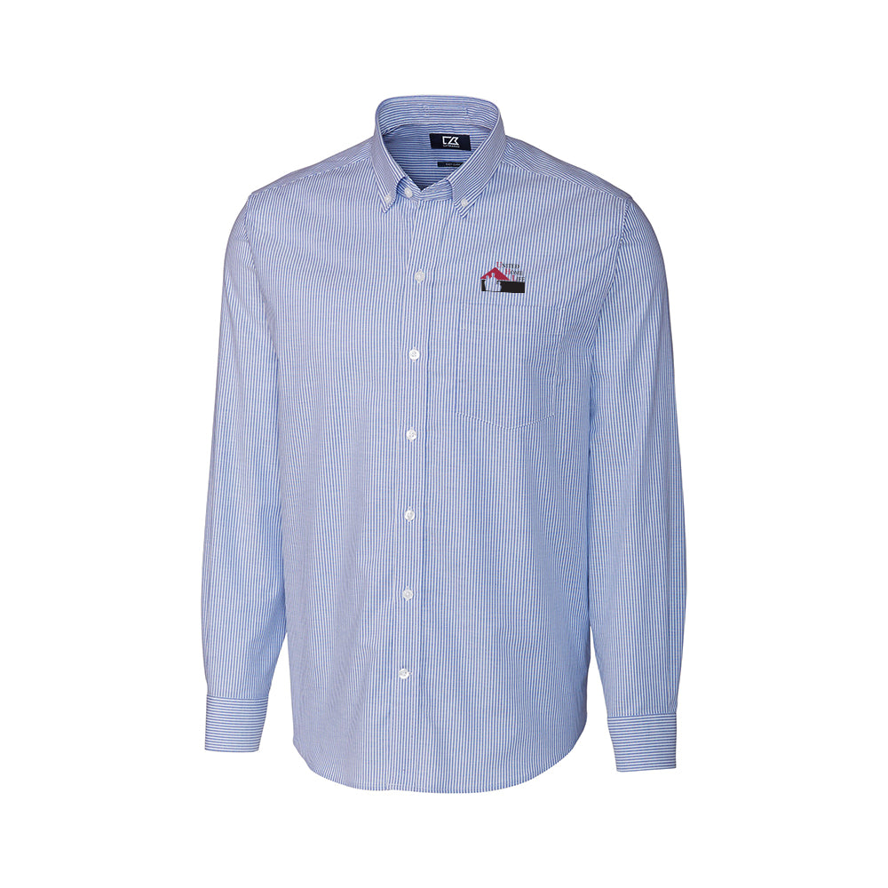 UHL - Cutter & Buck Stretch Oxford Stripe Mens Long Sleeve Dress Shirt