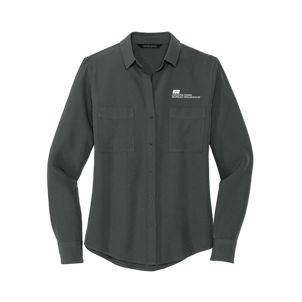 Tier 3 - MERCER+METTLE Women's Stretch Crepe Long Sleeve Camp