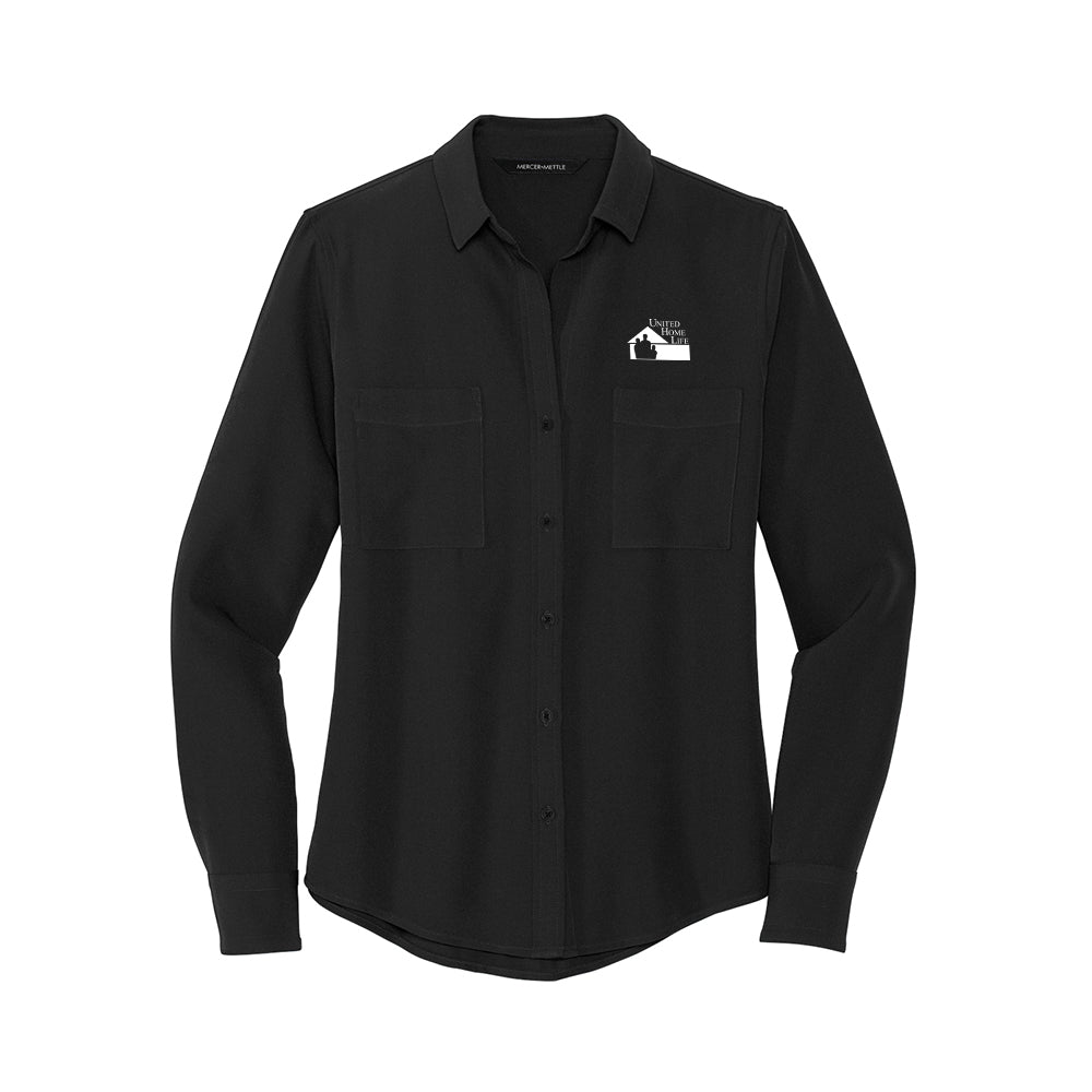 UHL - MERCER+METTLE Women's Stretch Crepe Long Sleeve Camp