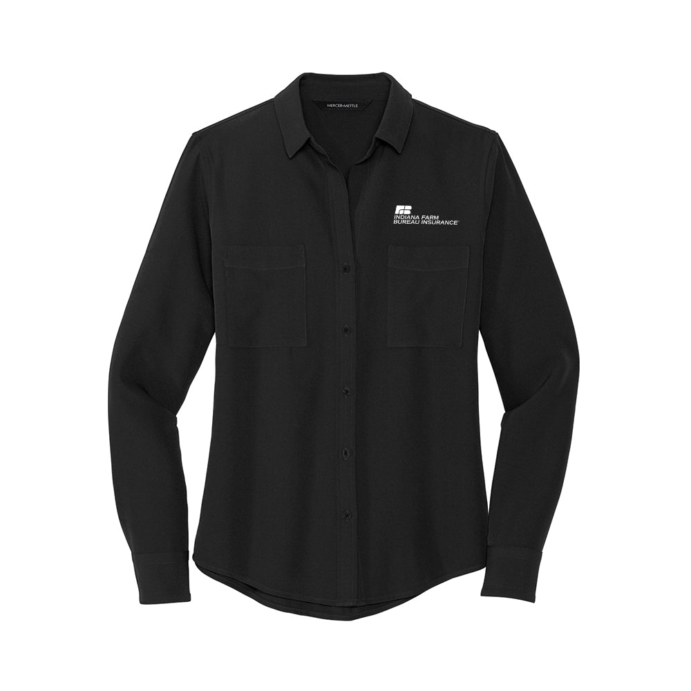 Tier 3 - MERCER+METTLE Women's Stretch Crepe Long Sleeve Camp
