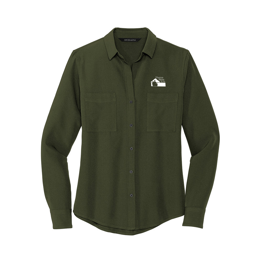 UHL - MERCER+METTLE Women's Stretch Crepe Long Sleeve Camp