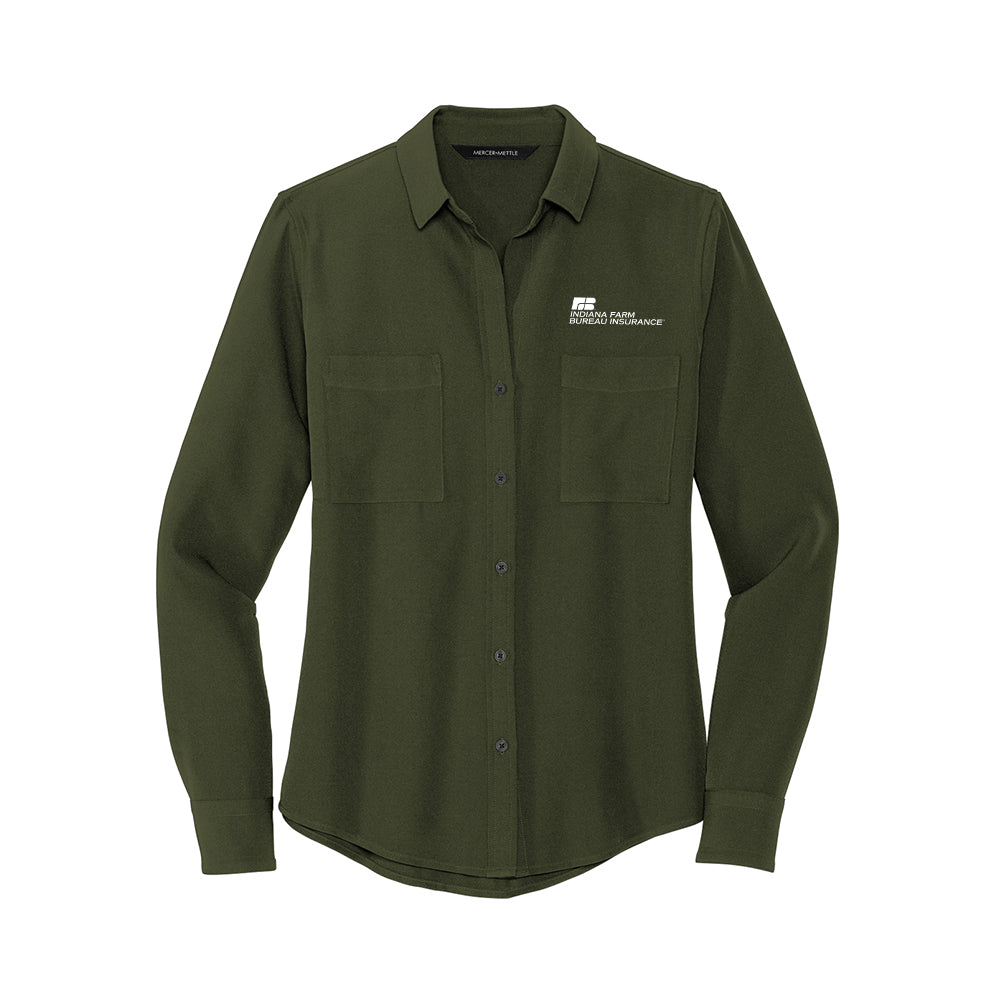 Tier 3 - MERCER+METTLE Women's Stretch Crepe Long Sleeve Camp