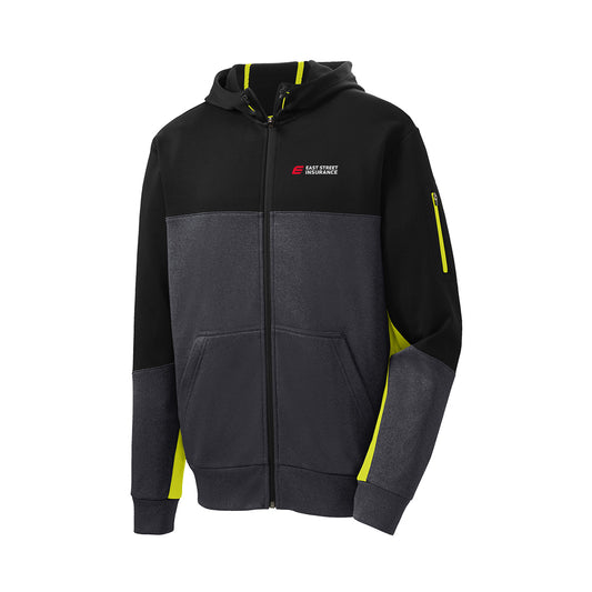 East Street - Sport-Tek Tech Fleece Colorblock Full-Zip Hooded Jacket