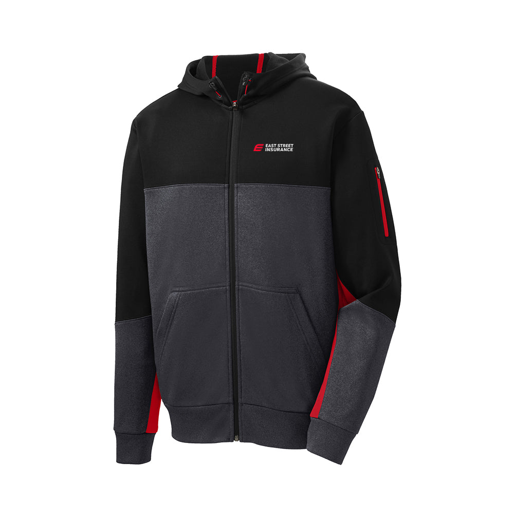 East Street - Sport-Tek Tech Fleece Colorblock Full-Zip Hooded Jacket