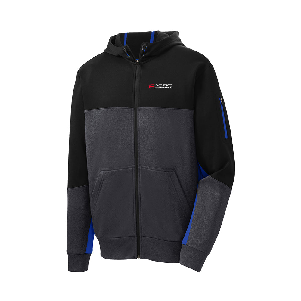 East Street - Sport-Tek Tech Fleece Colorblock Full-Zip Hooded Jacket