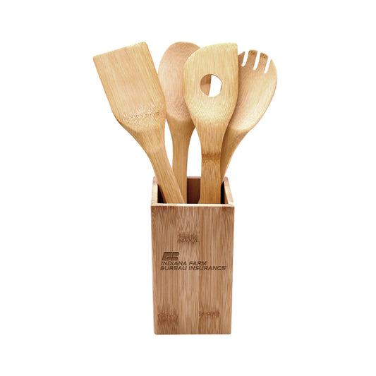 5 Piece Bamboo Kitchen Tool Set