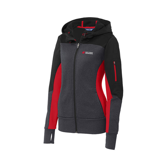East Street - Sport-Tek Ladies Tech Fleece Colorblock Full-Zip Hooded Jacket