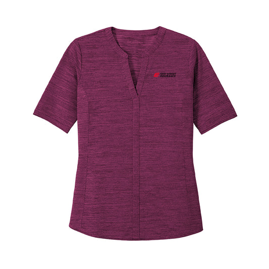 East Street - Port Authority Ladies Stretch Heather Open Neck Top