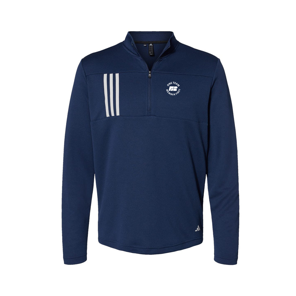 One Team - Adidas 3-Stripes Double Knit Quarter-Zip Pullover