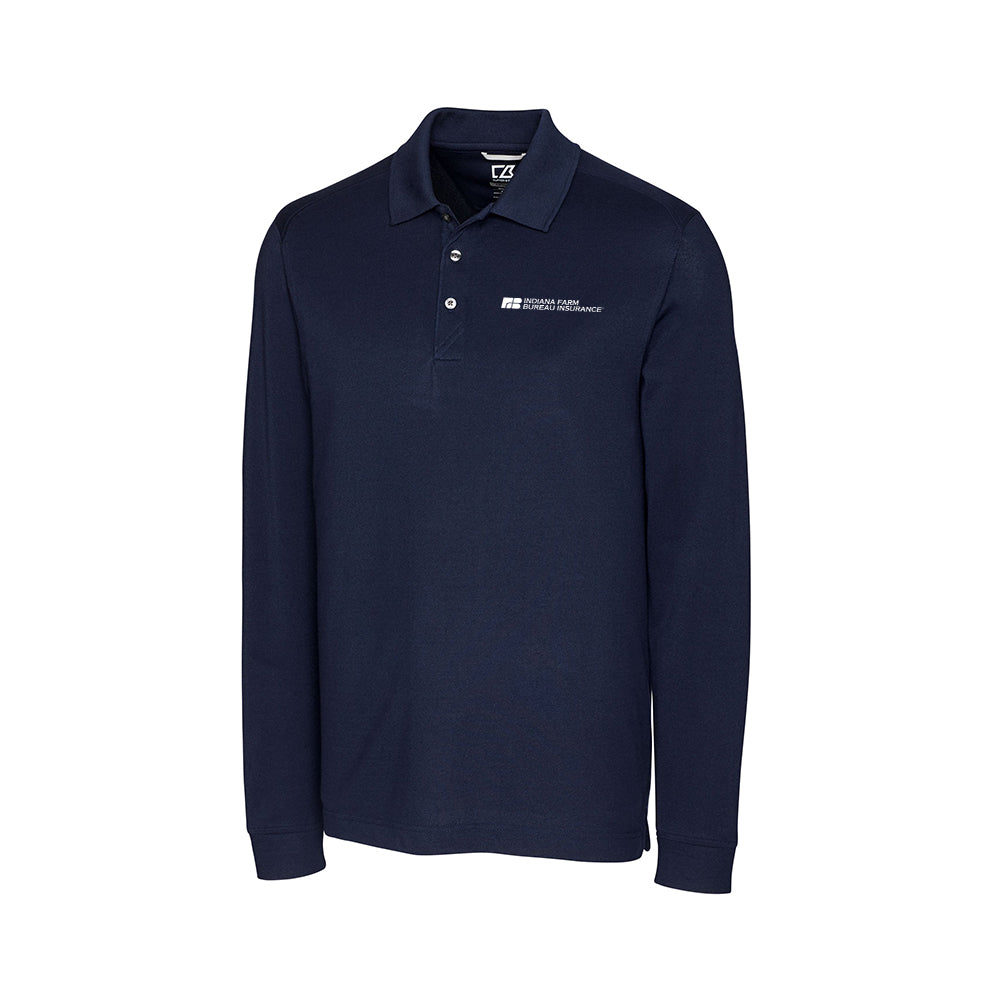Tier 2 - Cutter & Buck Advantage Tri-Blend Pique Mens Long Sleeve Polo Big & Tall