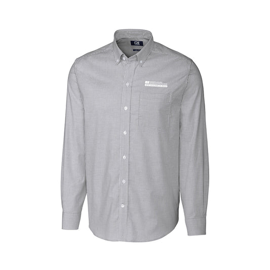IFBI SKOW - Cutter & Buck Stretch Oxford Stripe Mens Long Sleeve Dress Shirt Big & Tall