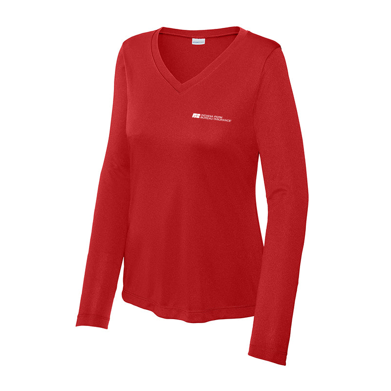 Sport-Tek Women's Long Sleeve PosiCharge Competitor V-Neck Tee