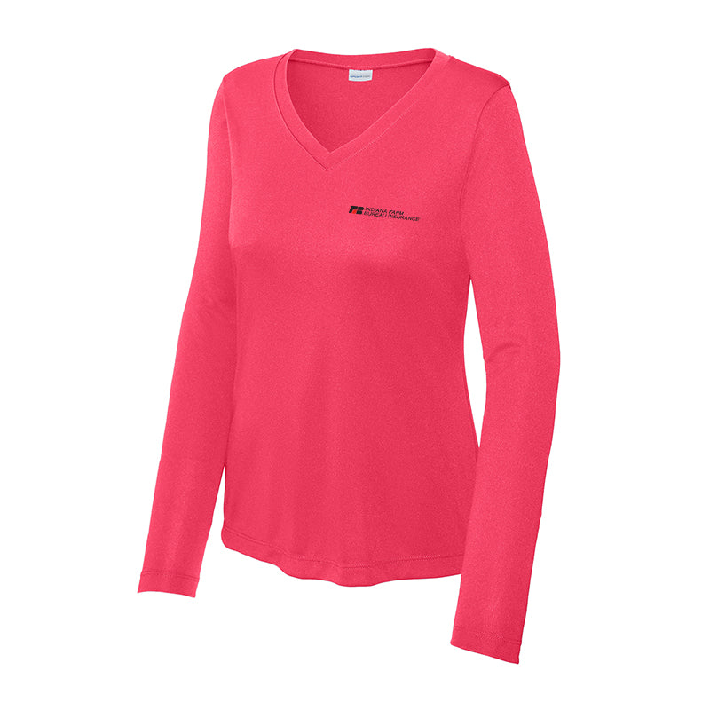Sport-Tek Women's Long Sleeve PosiCharge Competitor V-Neck Tee