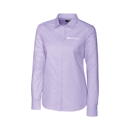 Tier 2 - Cutter & Buck Stretch Oxford Stripe Womens Long Sleeve Dress Shirt