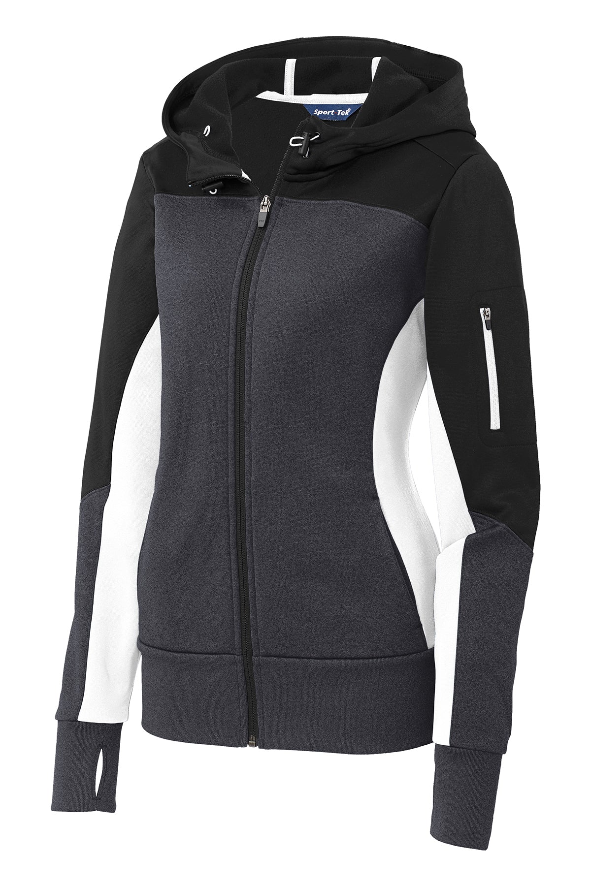 Tier 2 - Sport-Tek Ladies Tech Fleece Colorblock Full-Zip Hooded Jacket