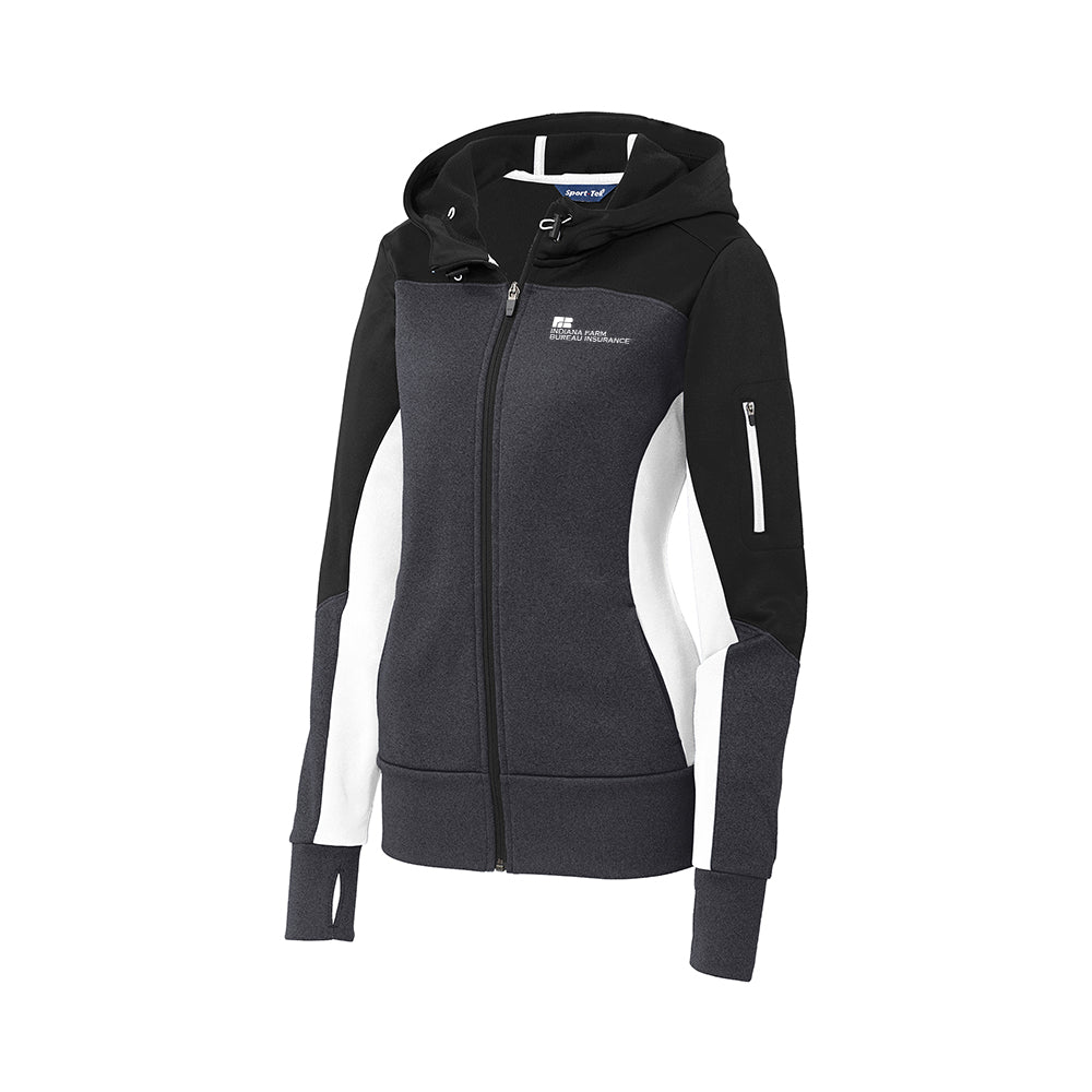 Tier 3 - Sport-Tek Ladies Tech Fleece Colorblock Full-Zip Hooded Jacket