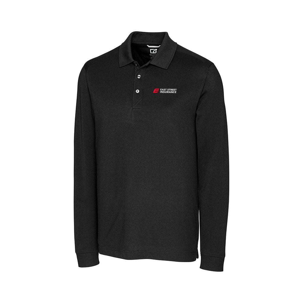 East Street - Cutter & Buck Advantage Tri-Blend Pique Mens Long Sleeve Polo Big & Tall