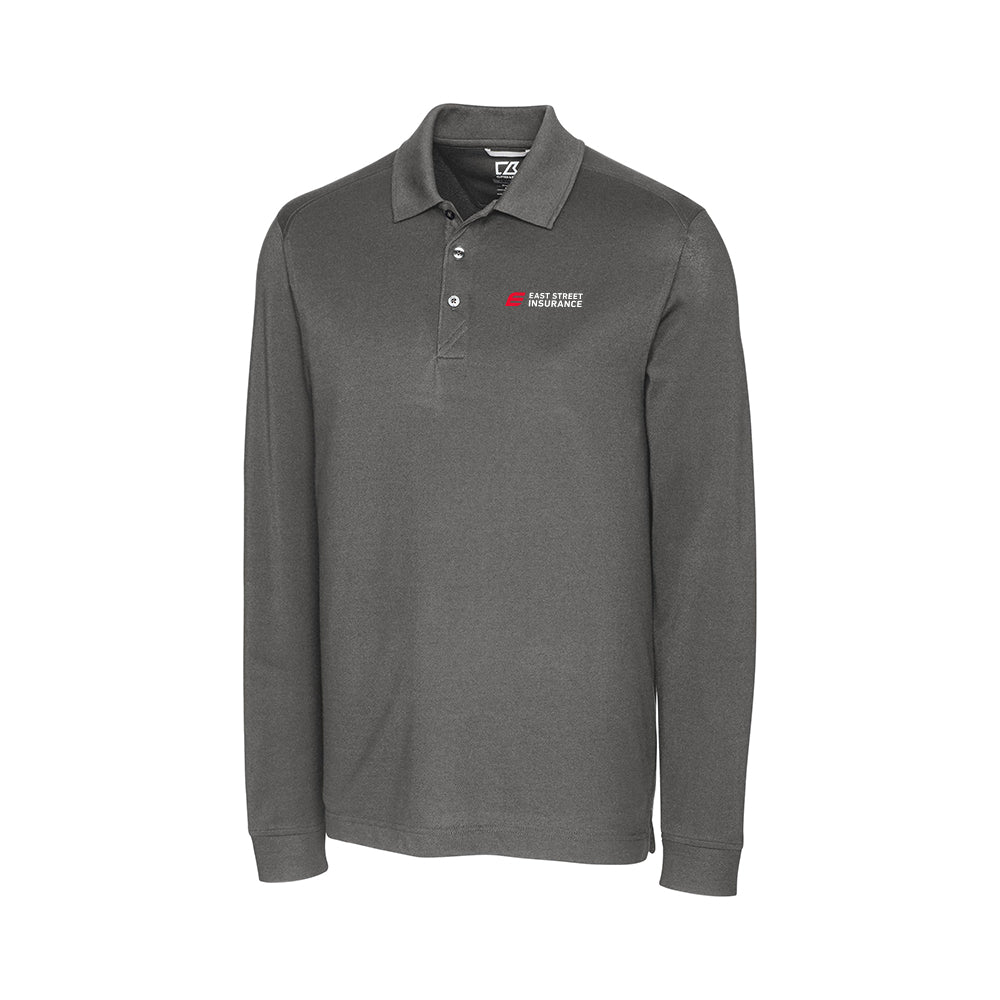 East Street - Cutter & Buck Advantage Tri-Blend Pique Mens Long Sleeve Polo Big & Tall