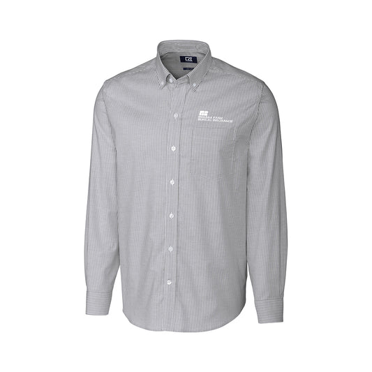 Tier 3 - Cutter & Buck Stretch Oxford Stripe Mens Long Sleeve Dress Shirt