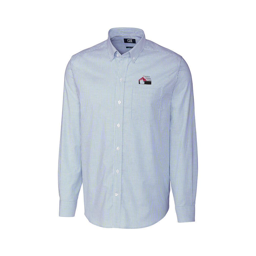 UHL - Cutter & Buck Stretch Oxford Stripe Mens Long Sleeve Dress Shirt